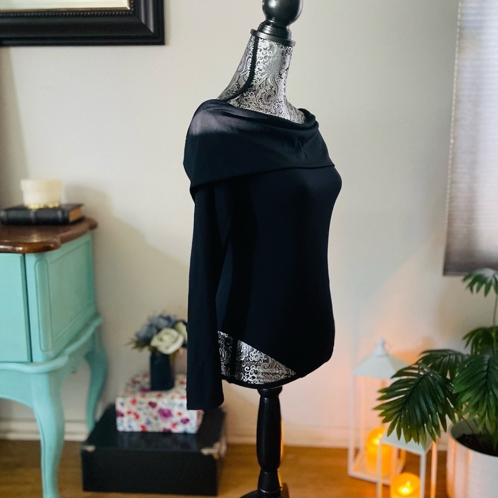 NWT Alice + Olivia Elia Off The Shoulder Foldover Bodysuit Blouse Top Size L - Picture 12 of 15